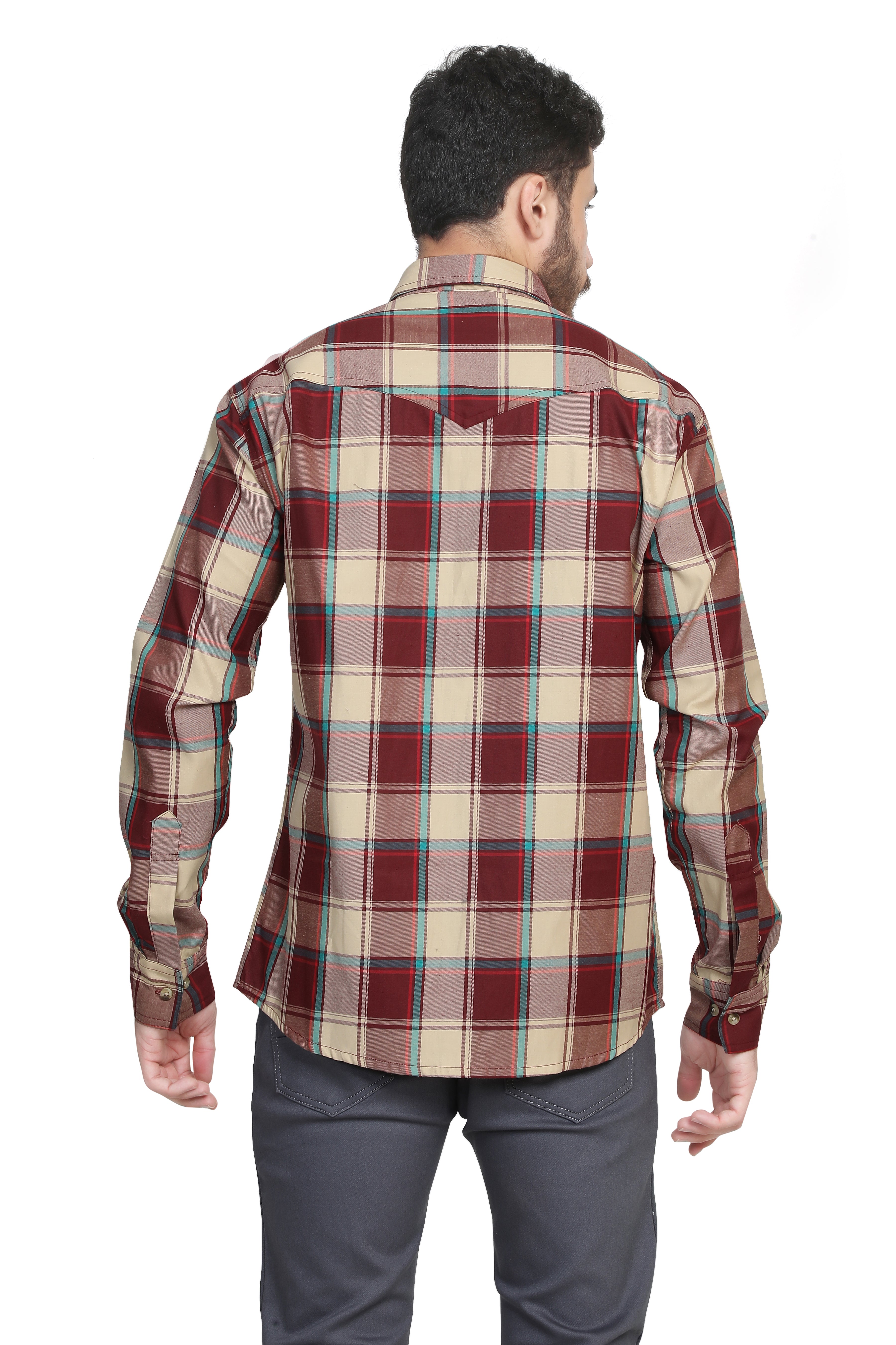 Kumar Shirt - Maroon & Green