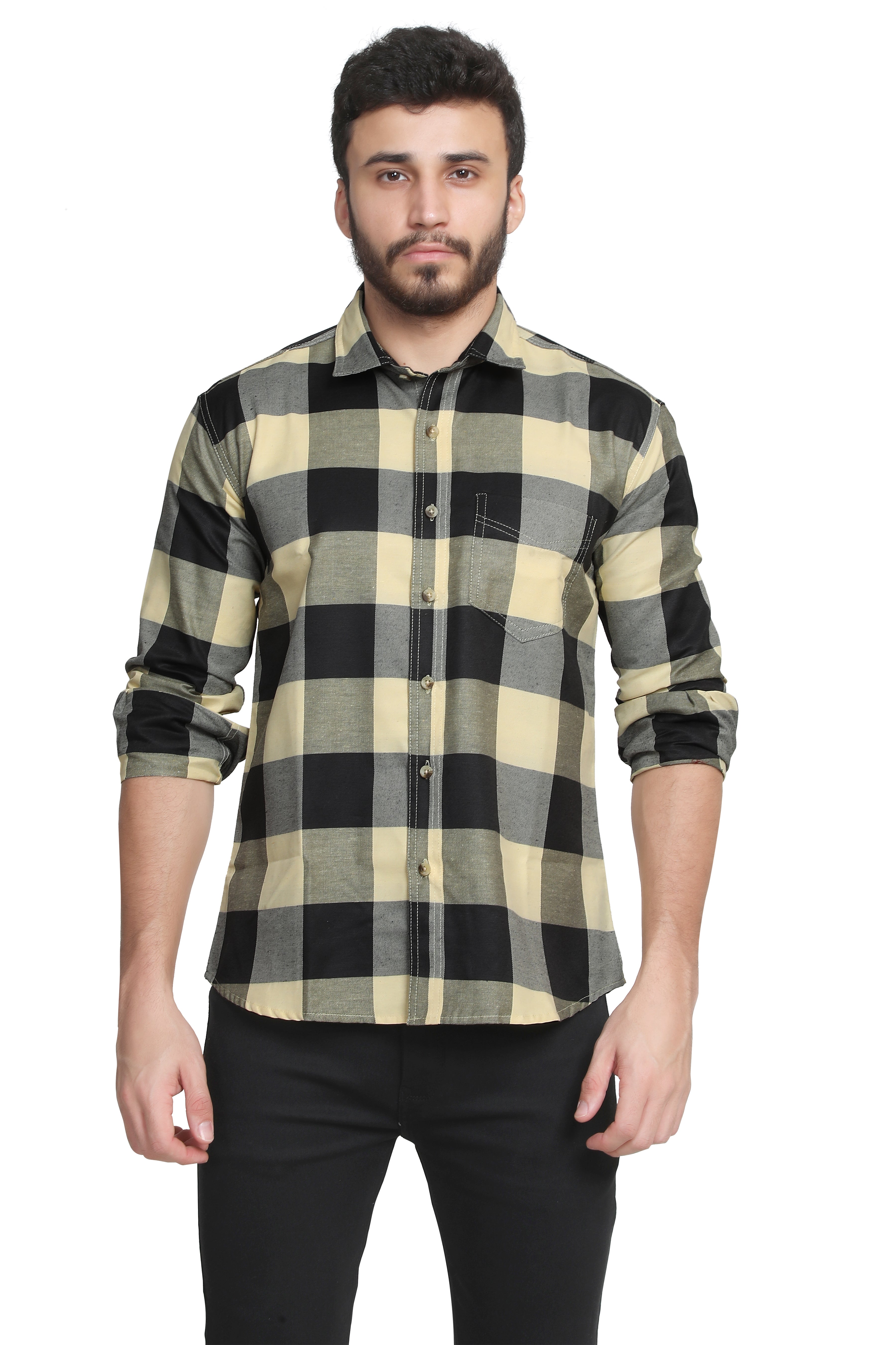 Kumar Shirts -  Yellow & Black