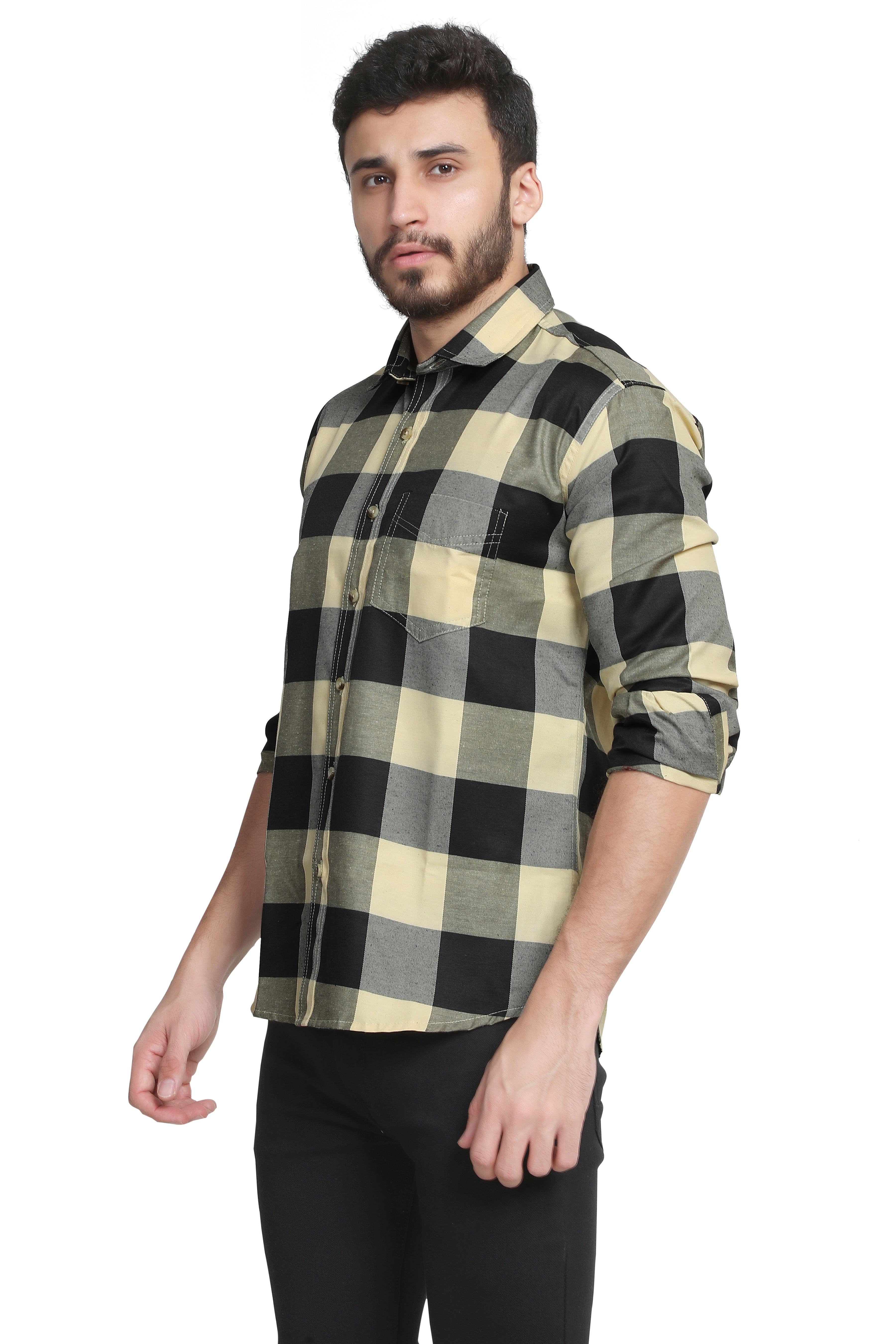 Kumar Shirts -  Yellow & Black