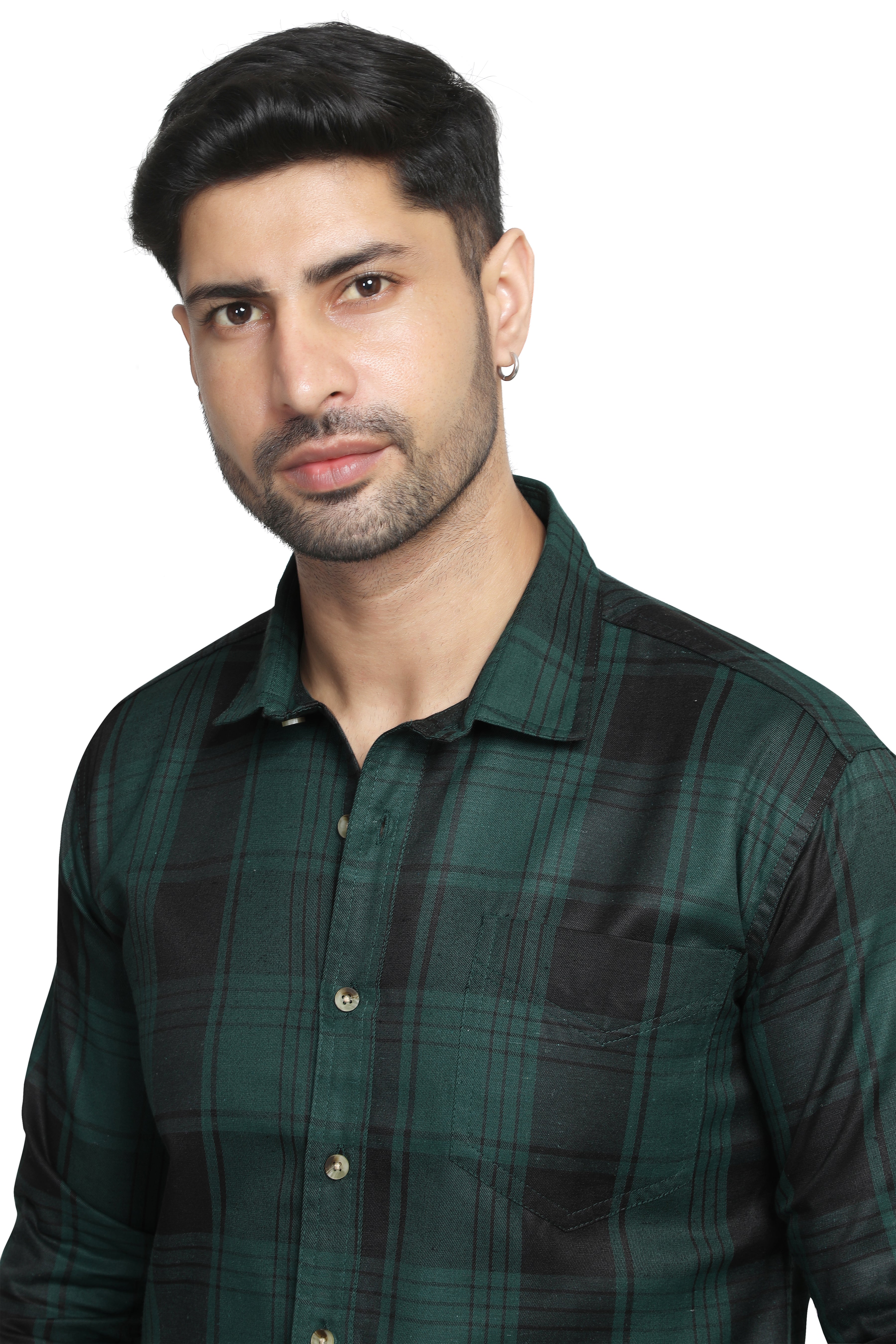 Kumar Shirts - Greenish Blue & Black