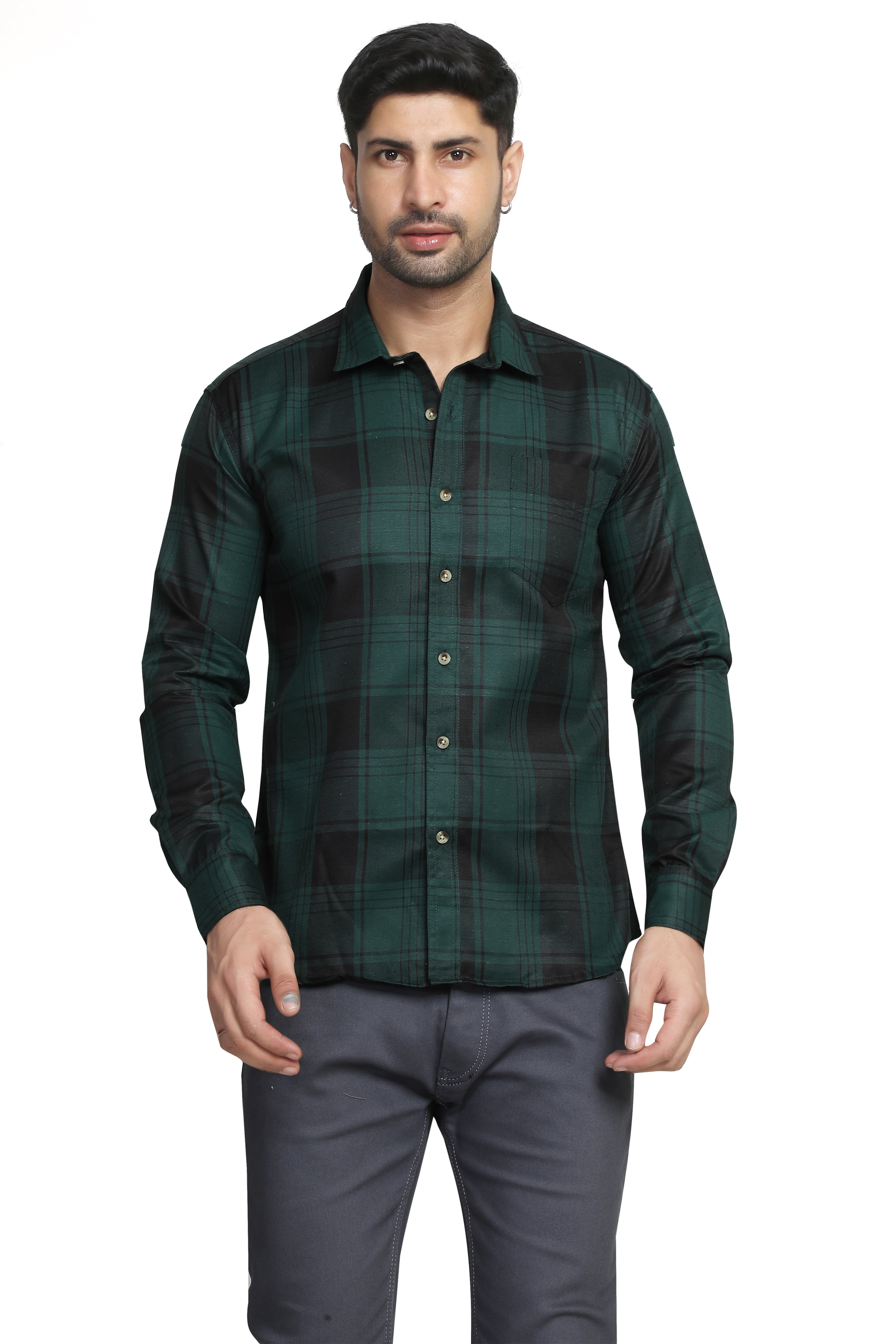 Kumar Shirts - Greenish Blue & Black