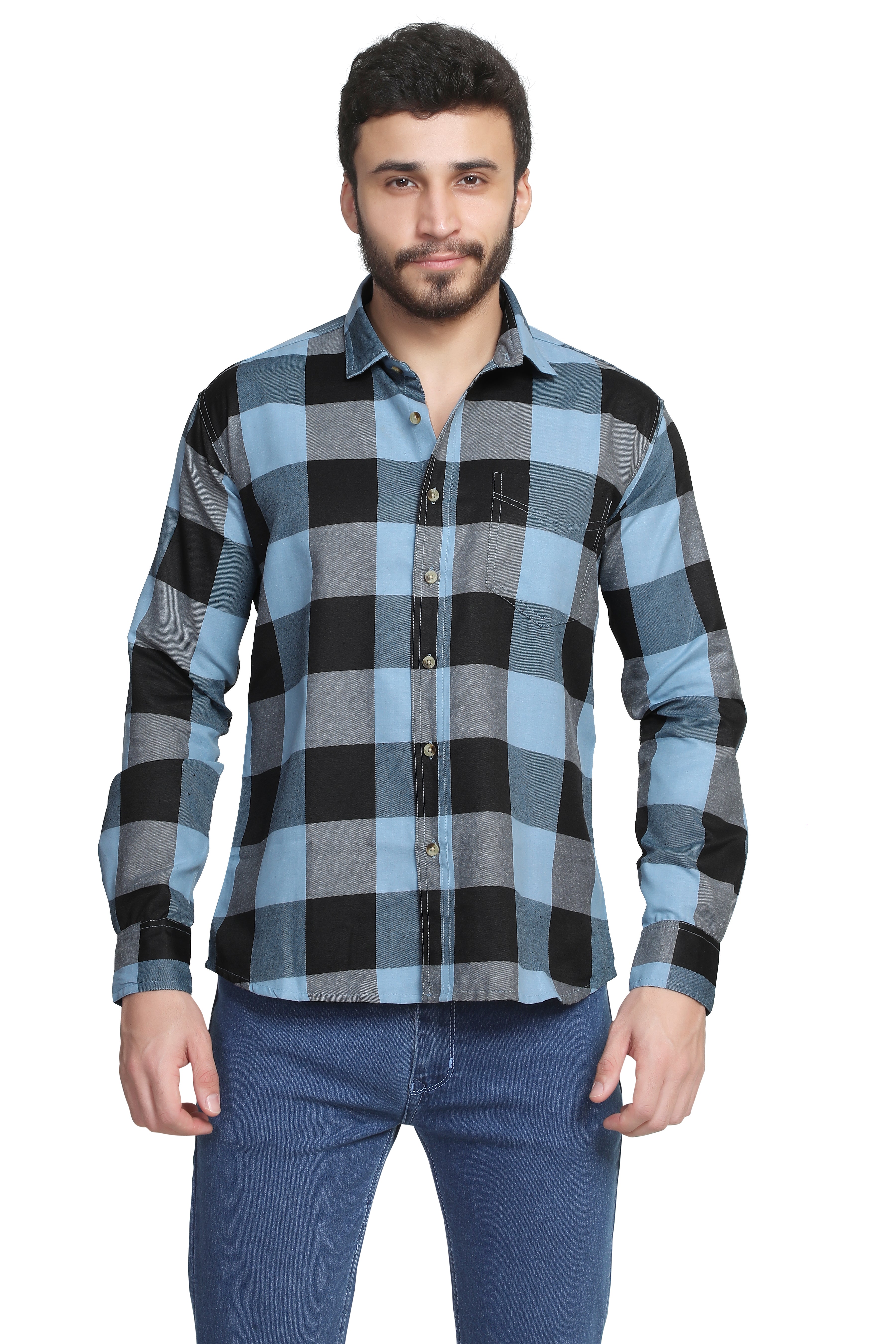 Kumar Shirts - Blue & Black