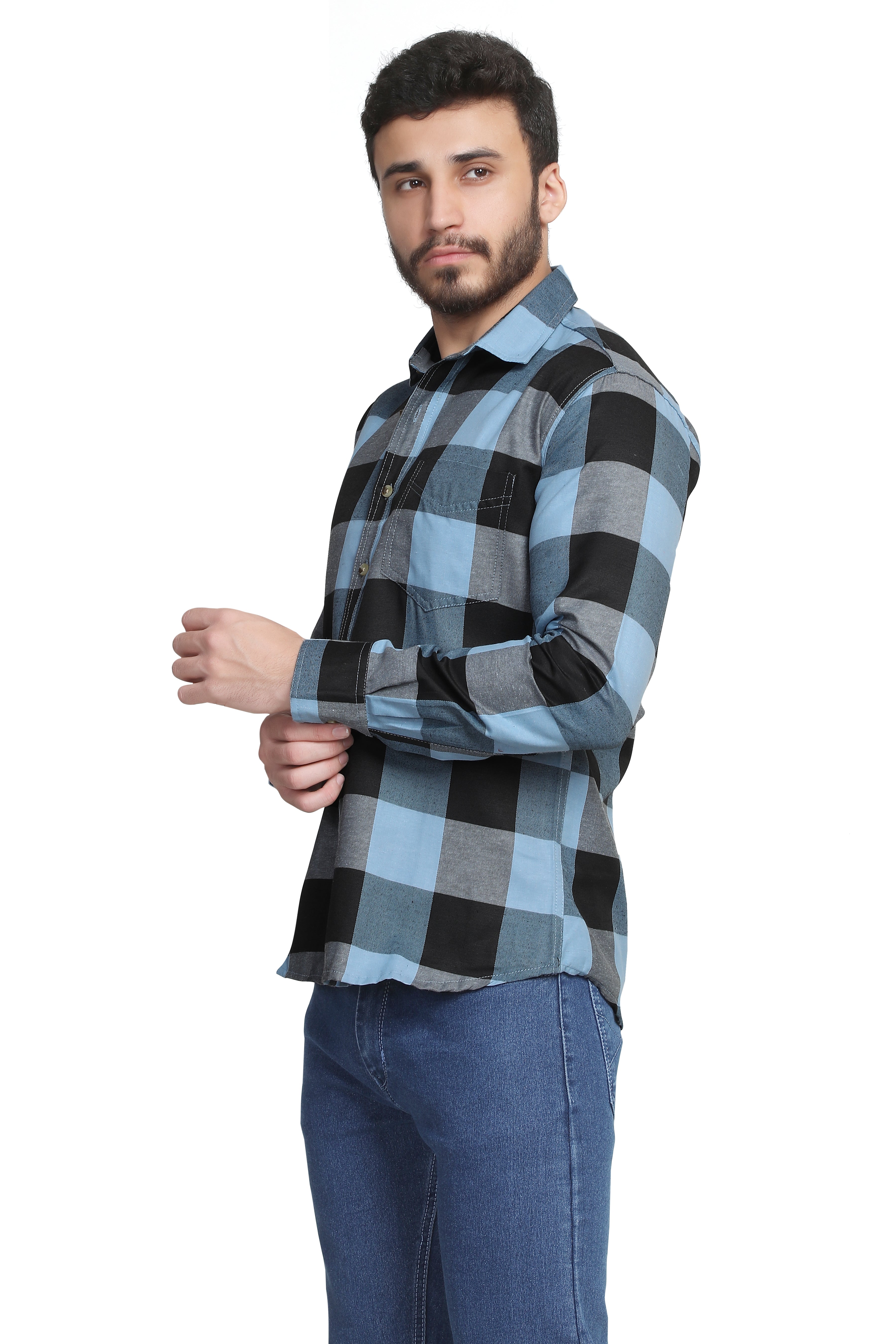 Kumar Shirts - Blue & Black