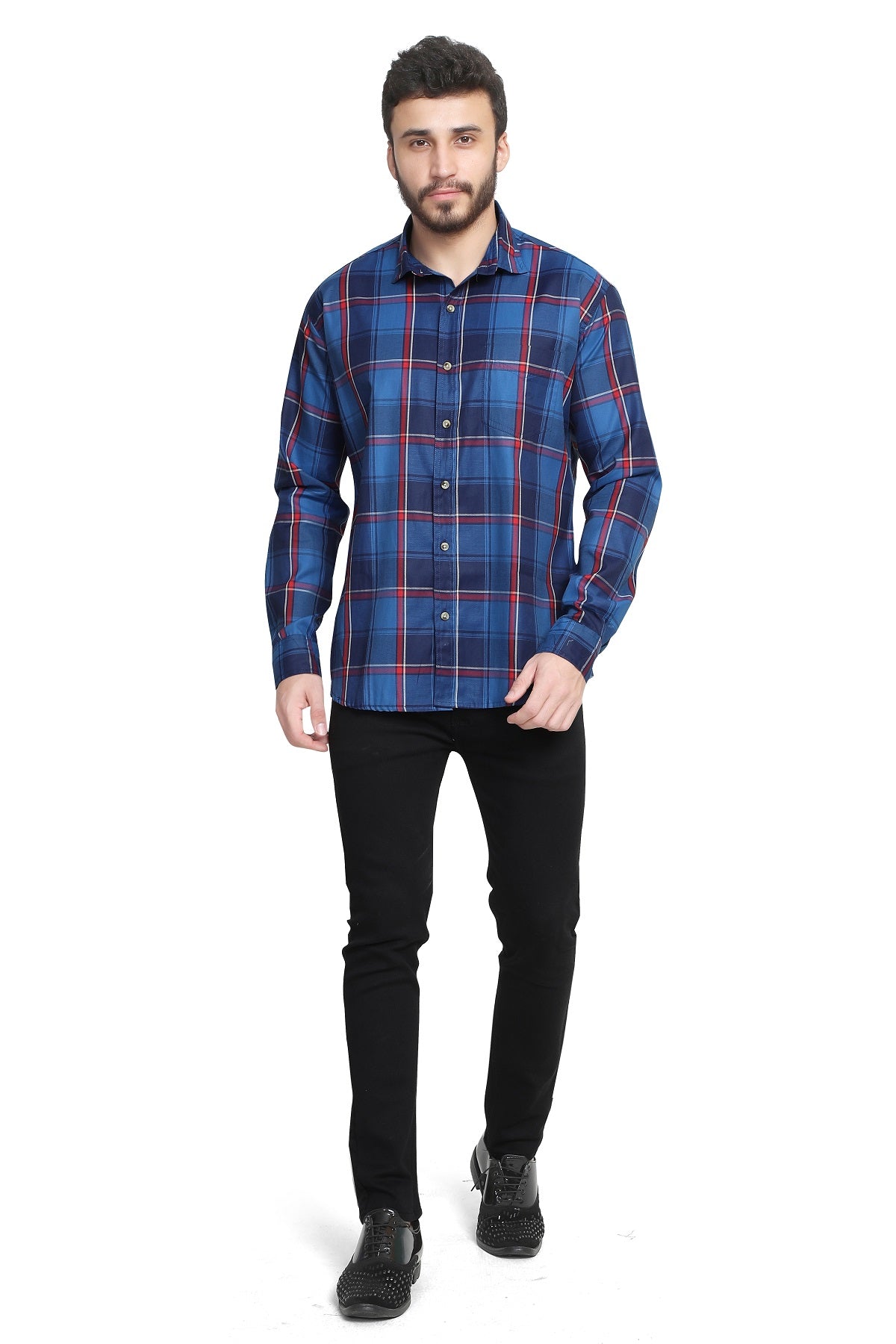 Kumar Shirts - Blue & Red