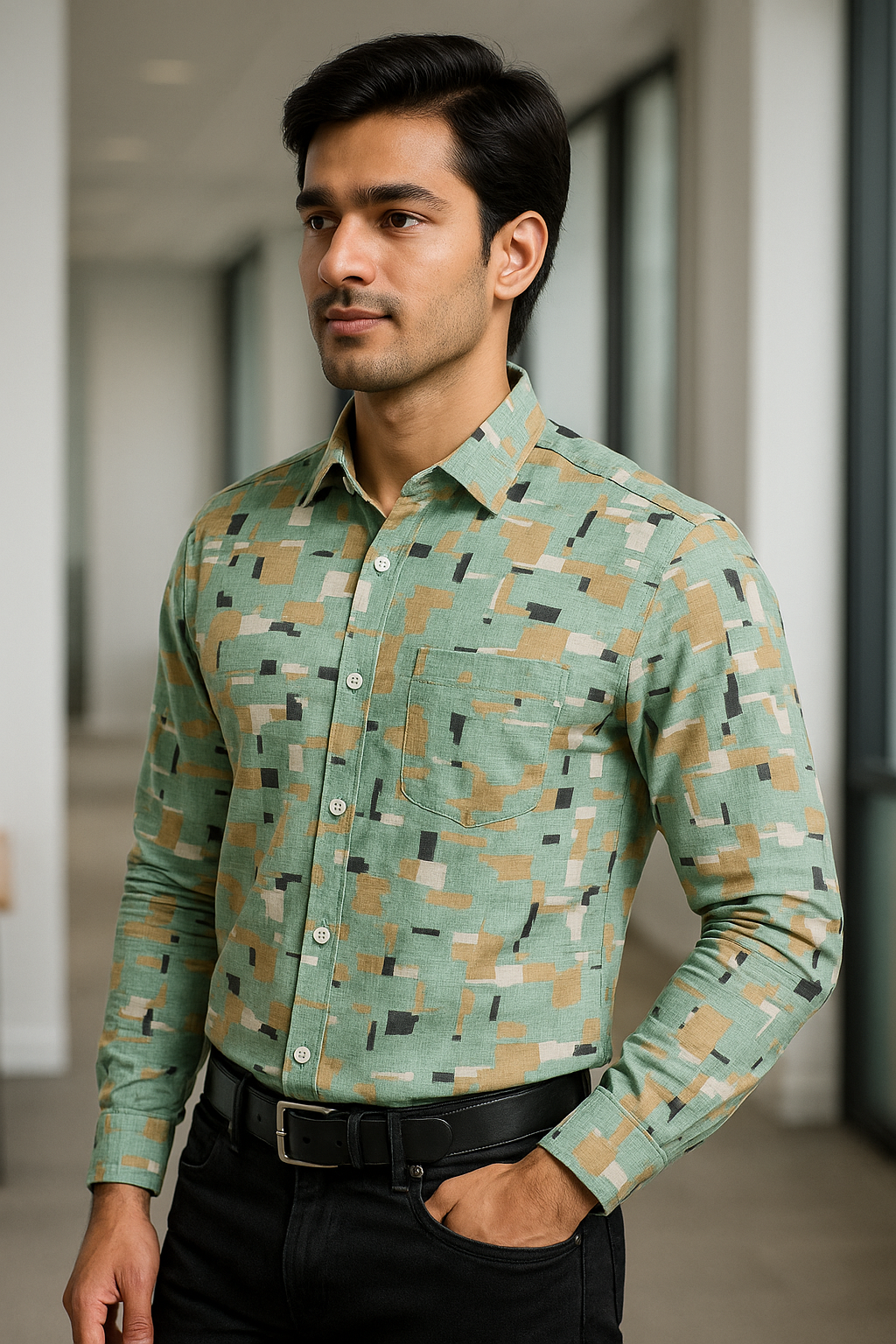 Digital Print Premium Full Sleeve Shirt for Men - Regular Fit