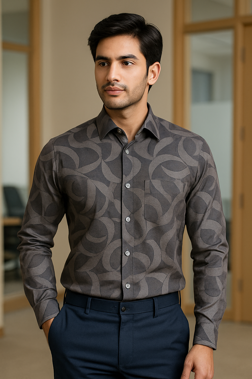Digital Print Premium Full Sleeve Shirt for Men - Regular Fit