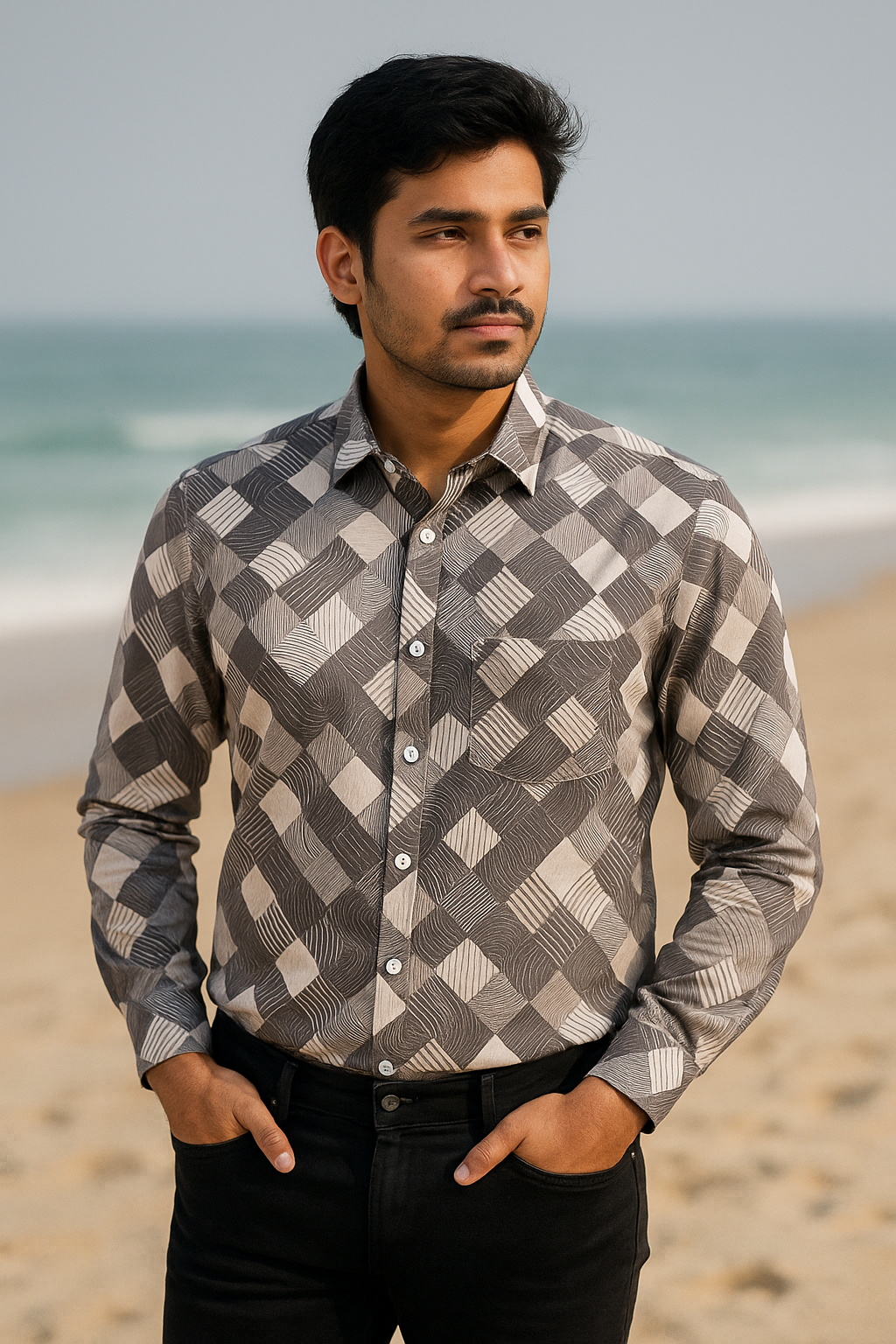 Digital Print Premium Full Sleeve Shirt for Men - Regular Fit