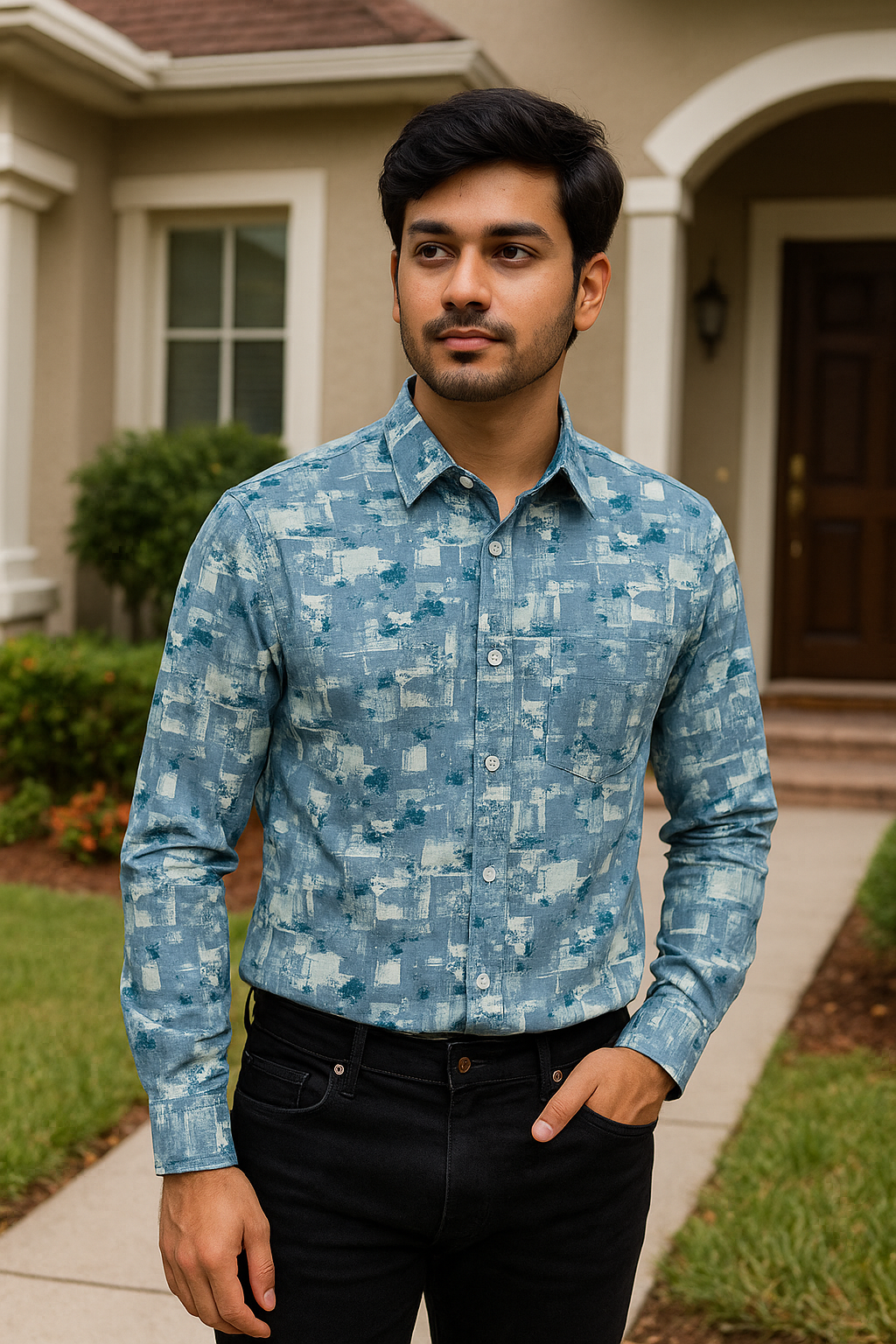 Digital Print Premium Full Sleeve Shirt for Men - Regular Fit