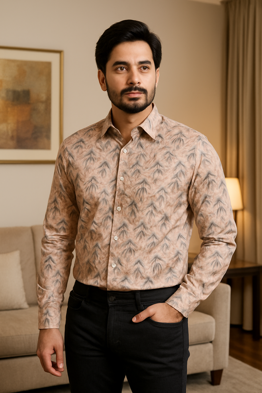 Digital Print Premium Full Sleeve Shirt for Men - Regular Fit