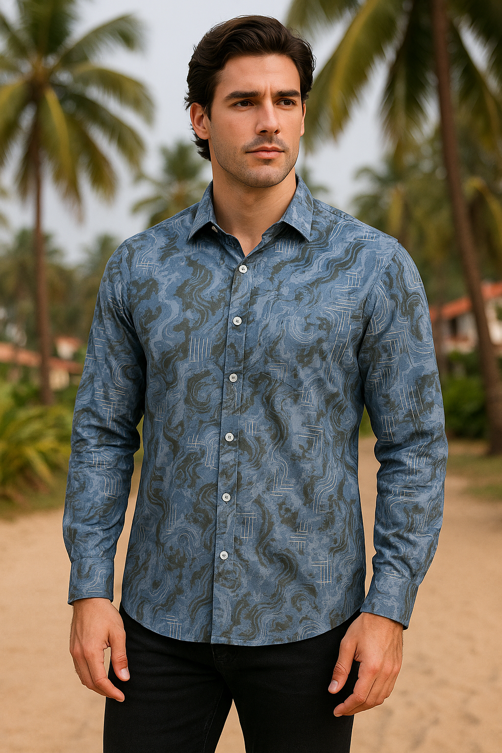 Digital Print Premium Full Sleeve Shirt for Men - Regular Fit