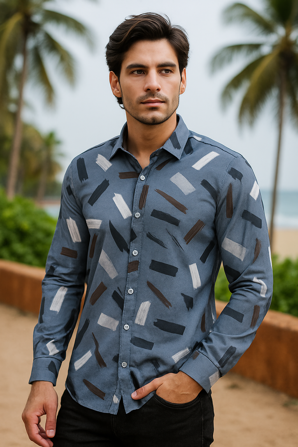 Digital Print Premium Full Sleeve Shirt for Men - Regular Fit