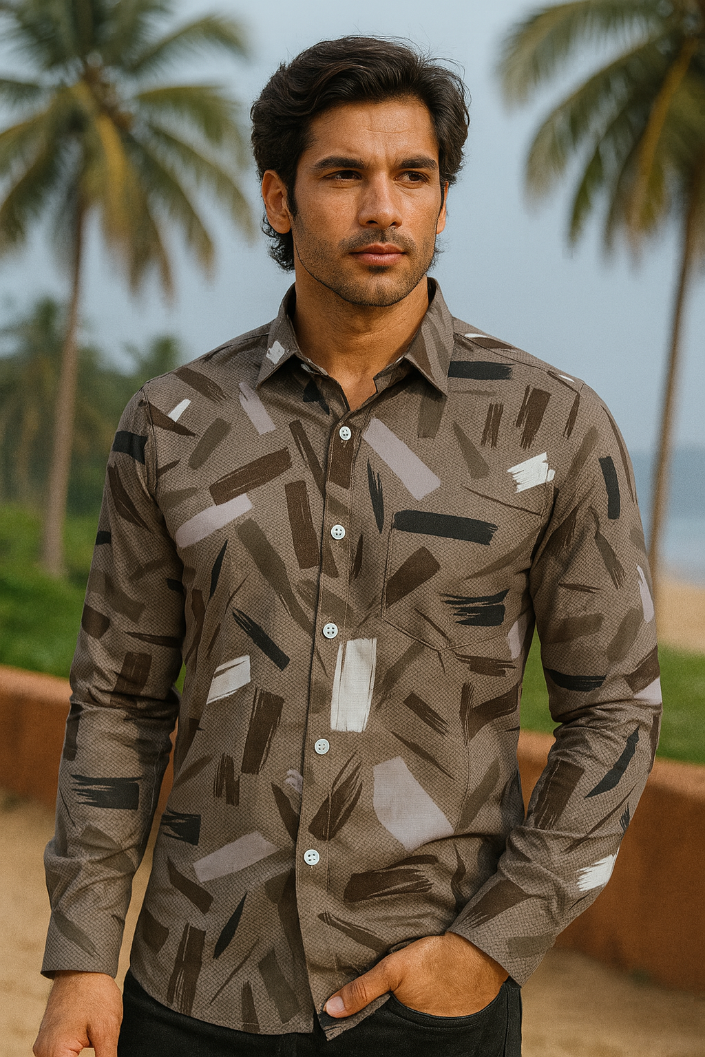 Digital Print Premium Full Sleeve Shirt for Men - Regular Fit