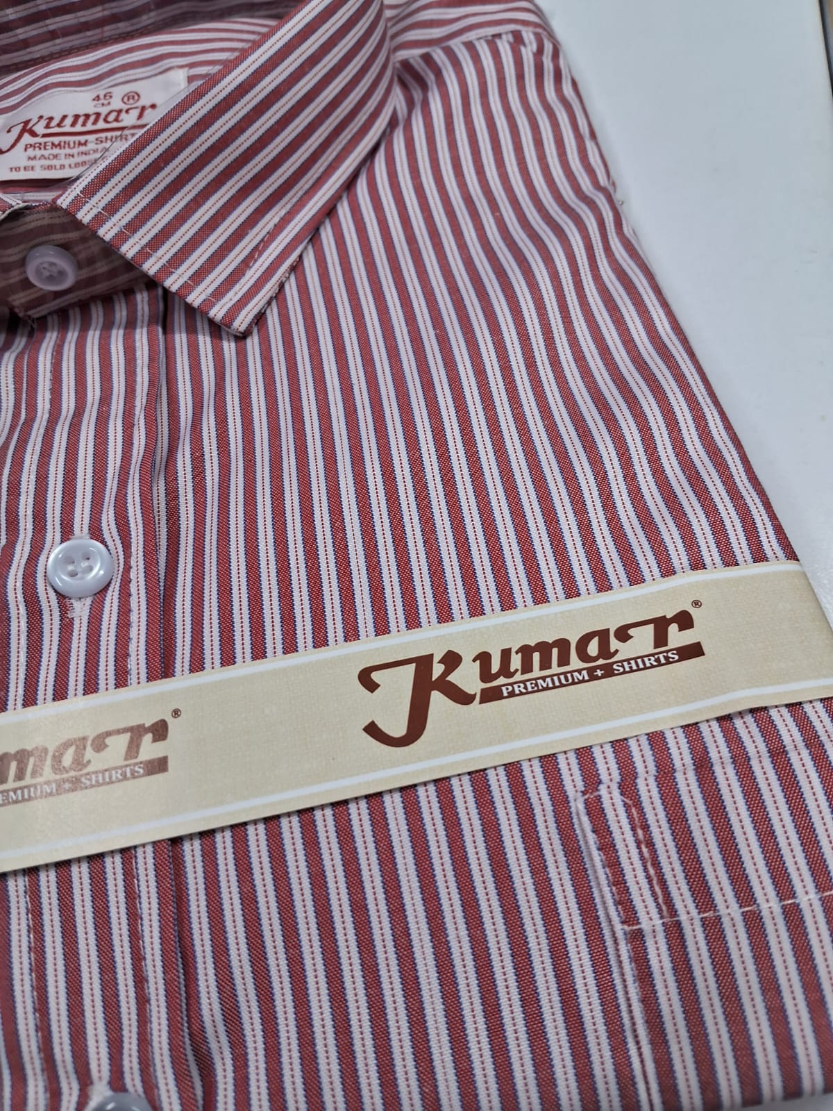 Men’s Striped Cotton Blend Formal Shirt – Regular Fit