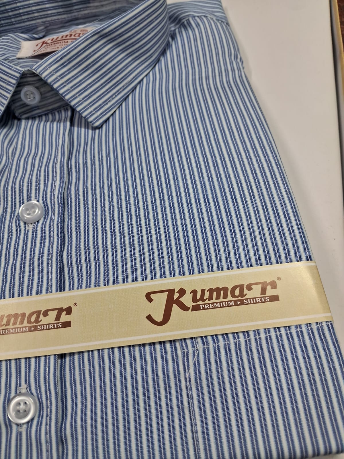 Men’s Striped Cotton Blend Formal Shirt – Regular Fit