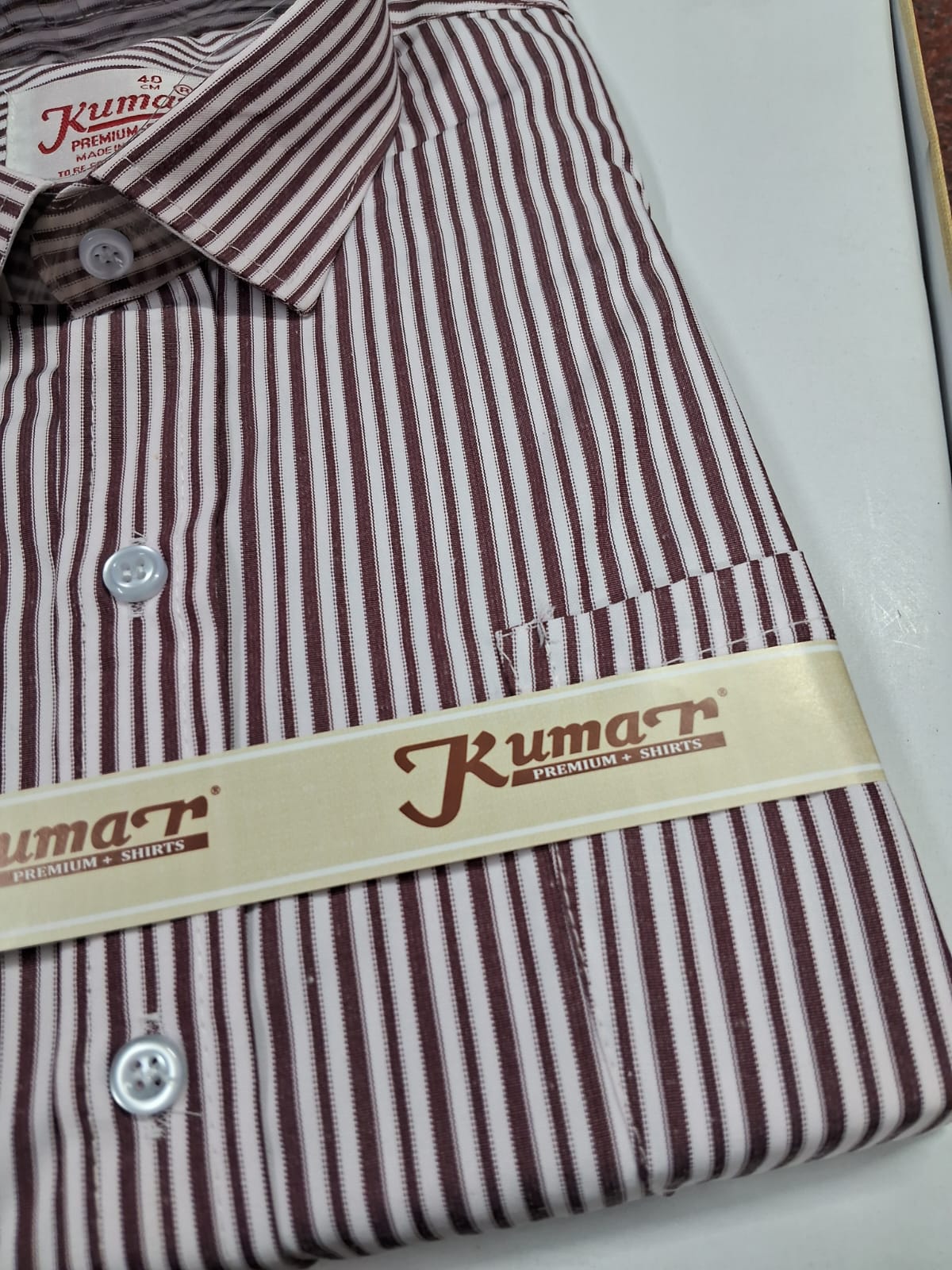 Men’s Striped Cotton Blend Formal Shirt – Regular Fit