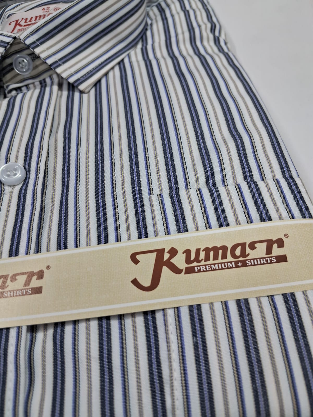 Men’s Striped Cotton Blend Formal Shirt – Regular Fit