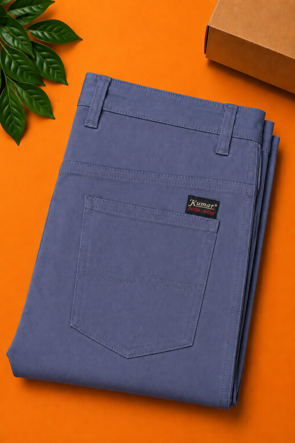 Men's Casual Light Navy Cotton Jeans – Soft Fabric
