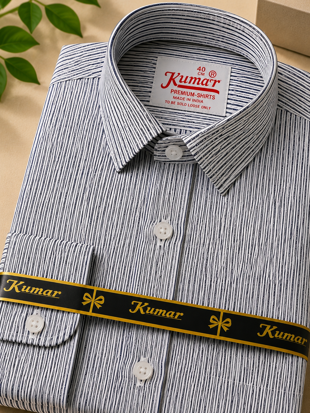 Men’s Light Grey Striped Full Sleeve Cotton Shirt