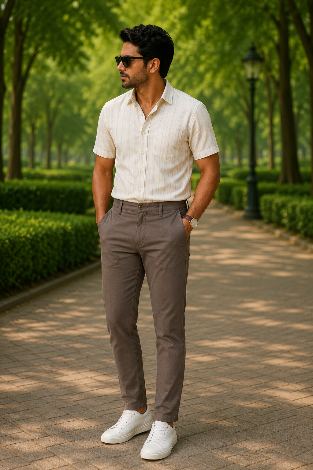 Men's Casual Dark Green Cotton Jeans – Soft Fabric