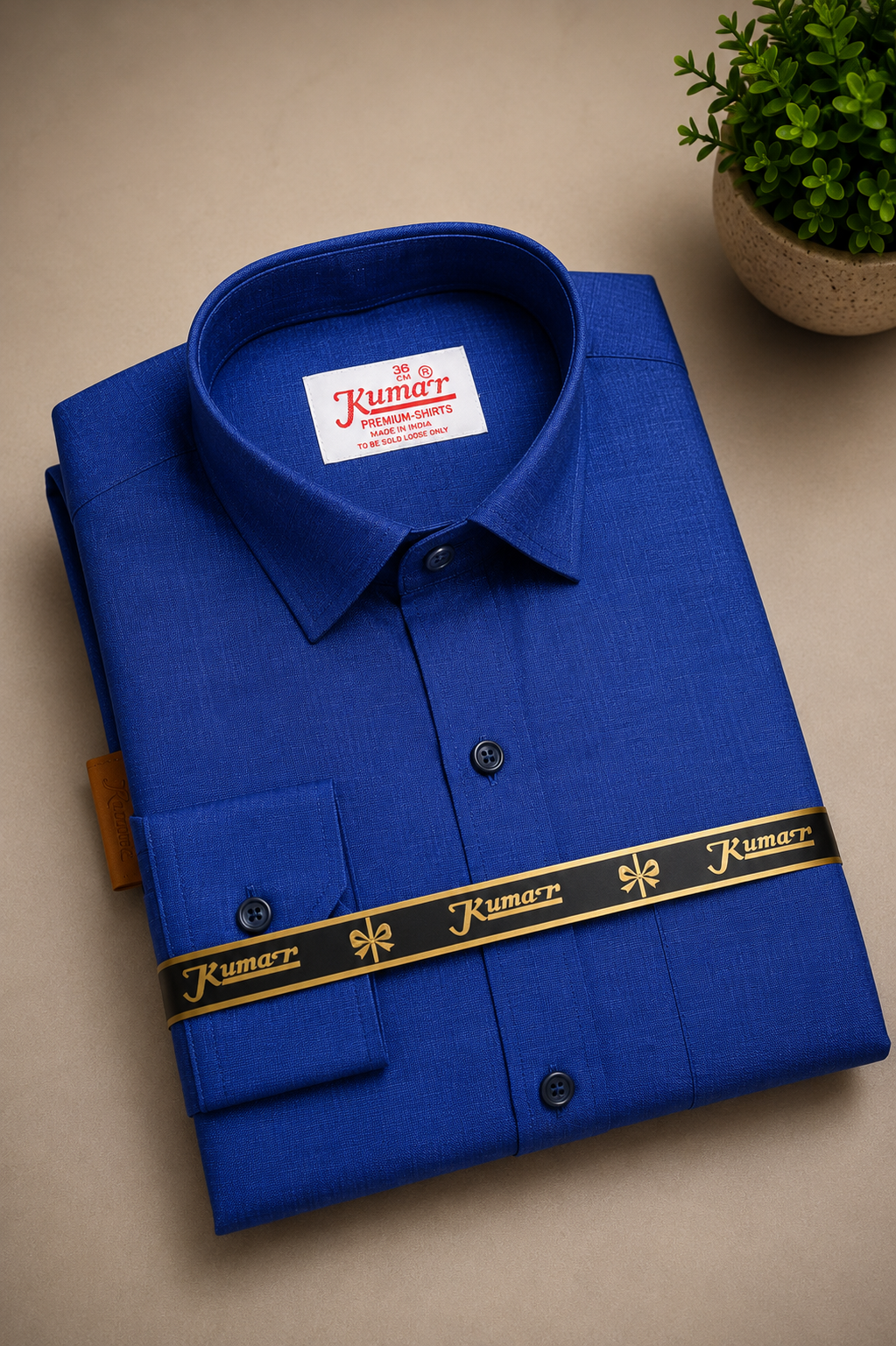 Men's Blue Solid Full Sleeve Cotton Shirt