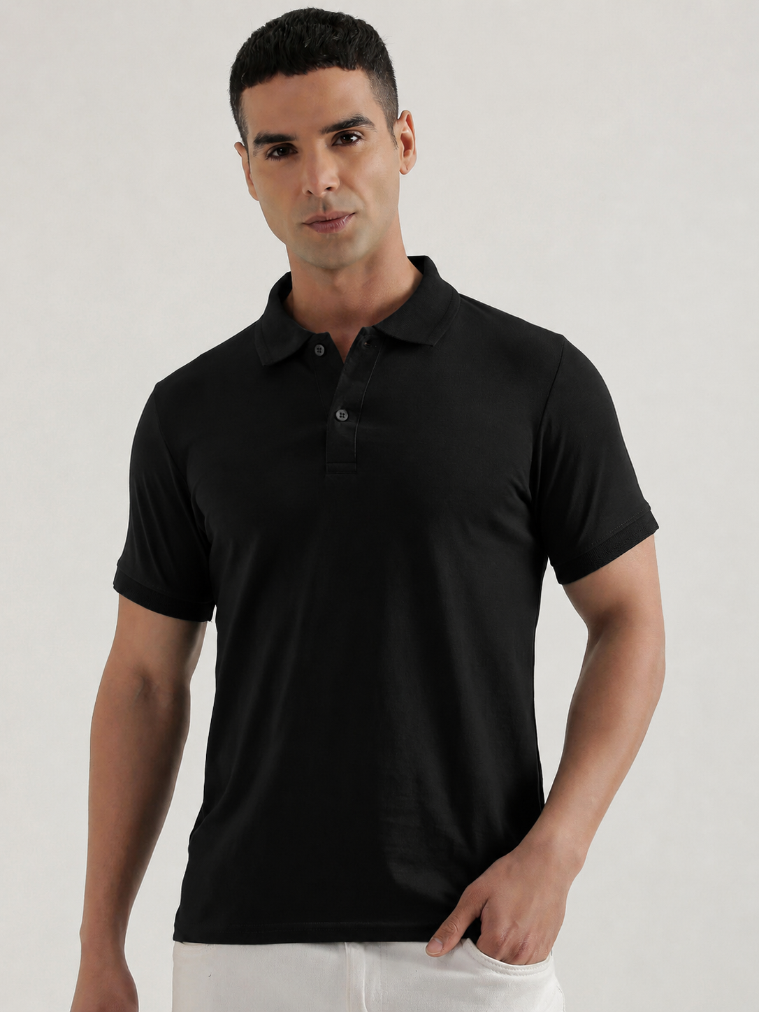 Social Men's Black Solid Polo T-Shirt – Premium Cotton Blend