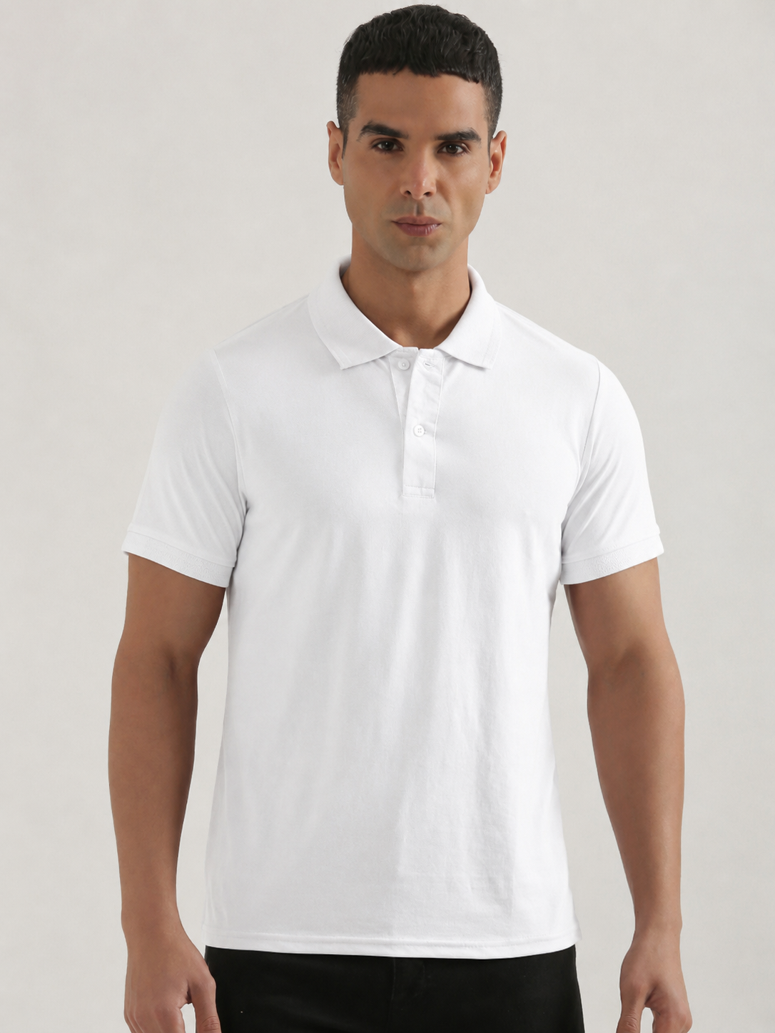 Social Men's White Solid Polo T-Shirt – Premium Cotton Blend