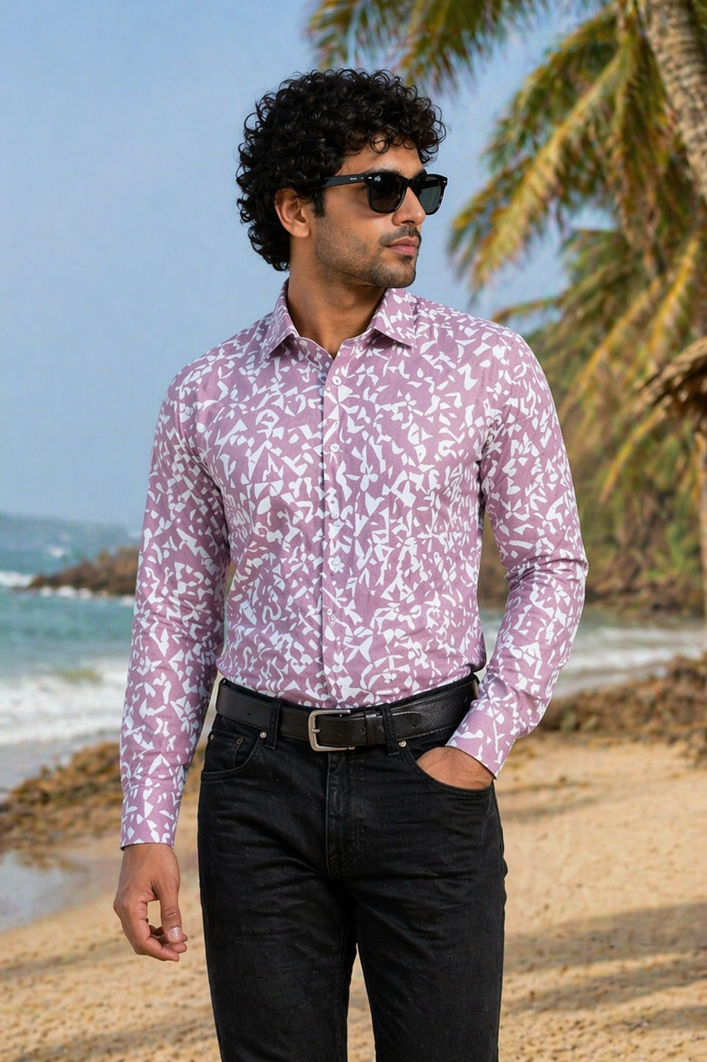 Men’s Premium Purple Full Sleeve Printed Shirt