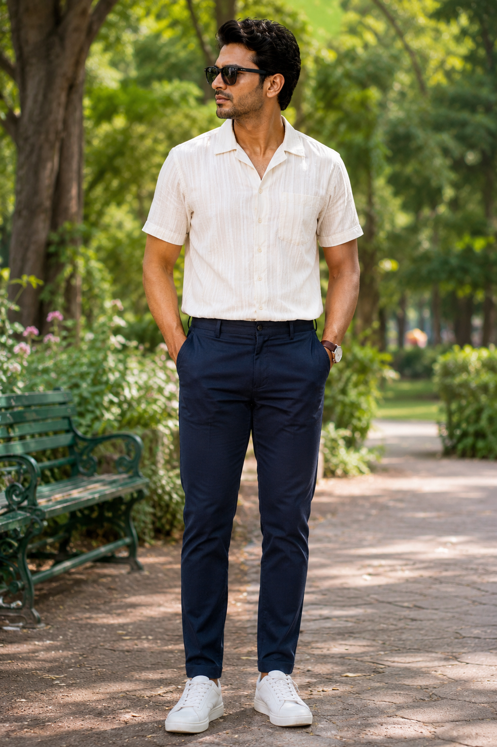 Men's Casual Dark Navy Cotton Jeans – Soft Fabric