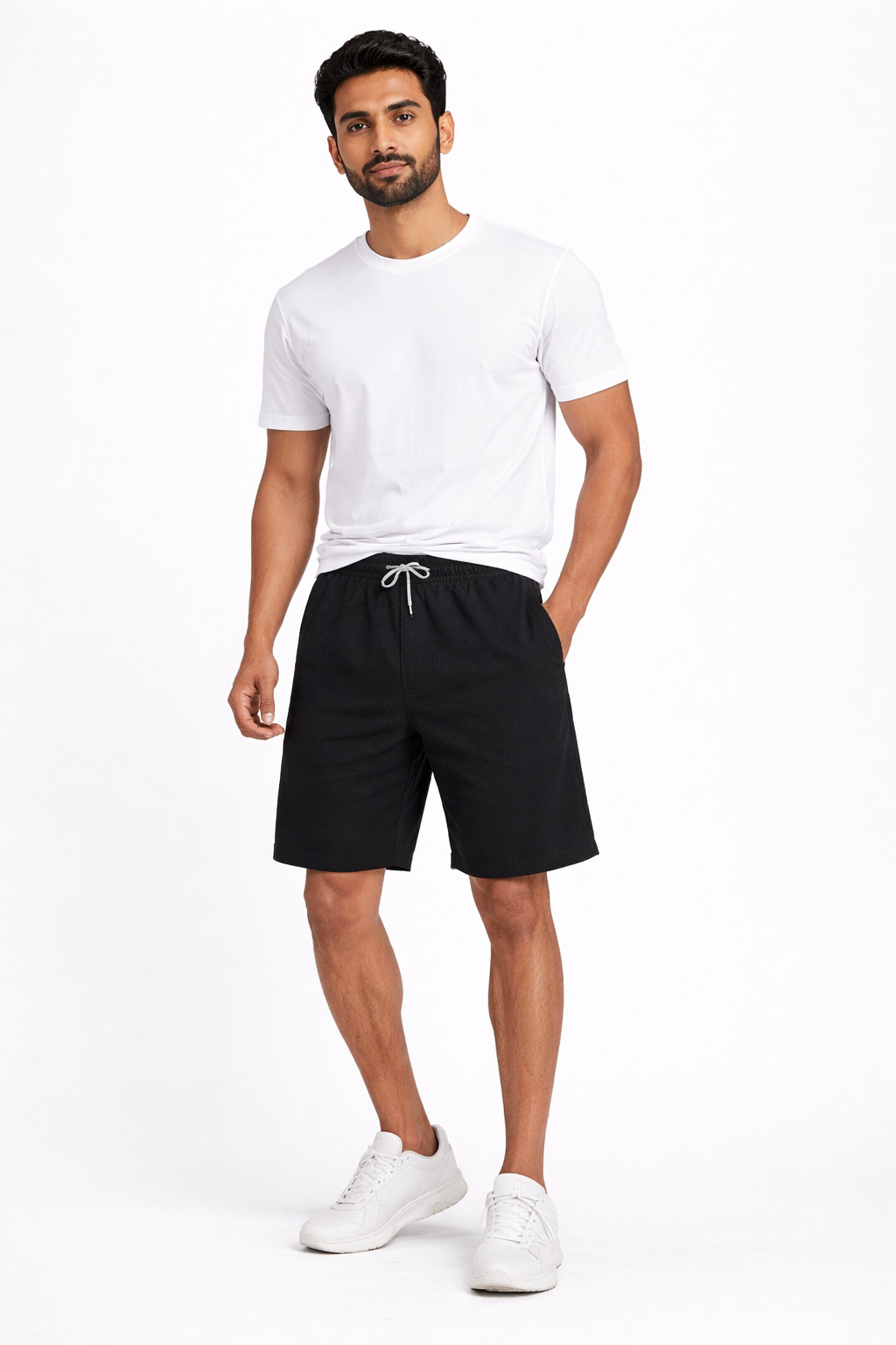 Men’s Black Mesh Sports Shorts with Drawstring