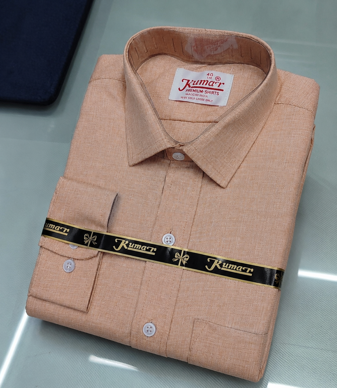 Men’s Elegant Light Orange Full Sleeve Shirt