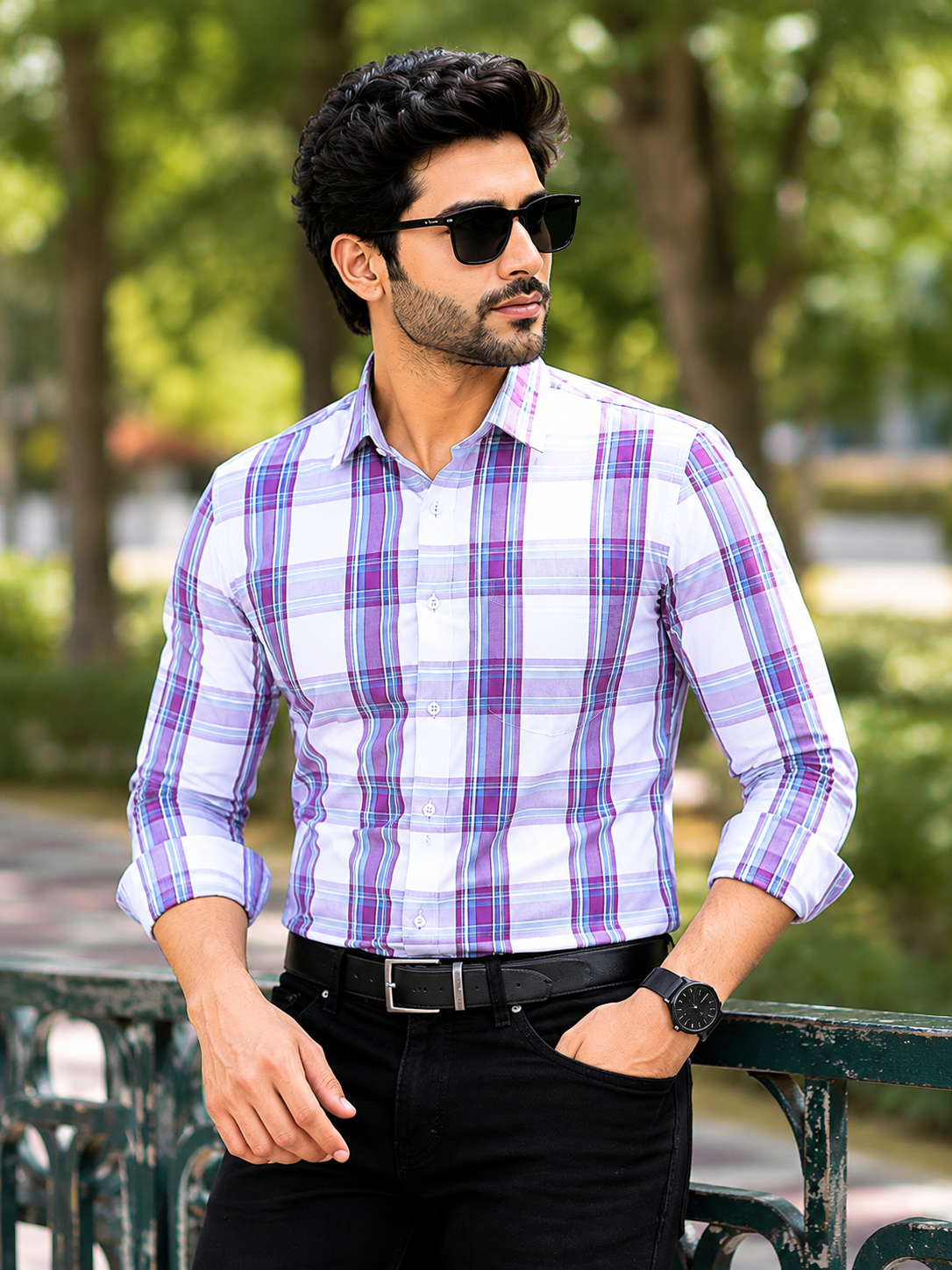 Men’s Checked Pink Full Sleeve Casual Shirt