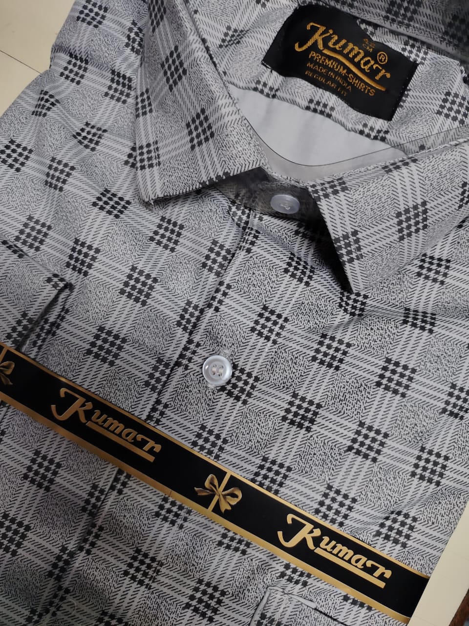 Men Ash Printed Full Sleeve Shirt