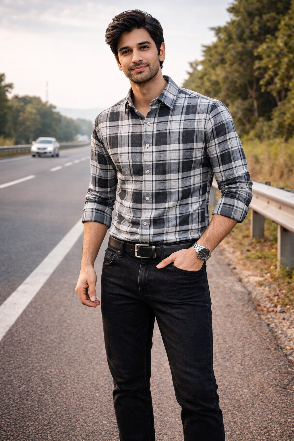 Men’s Premium Cotton Casual Check Shirt