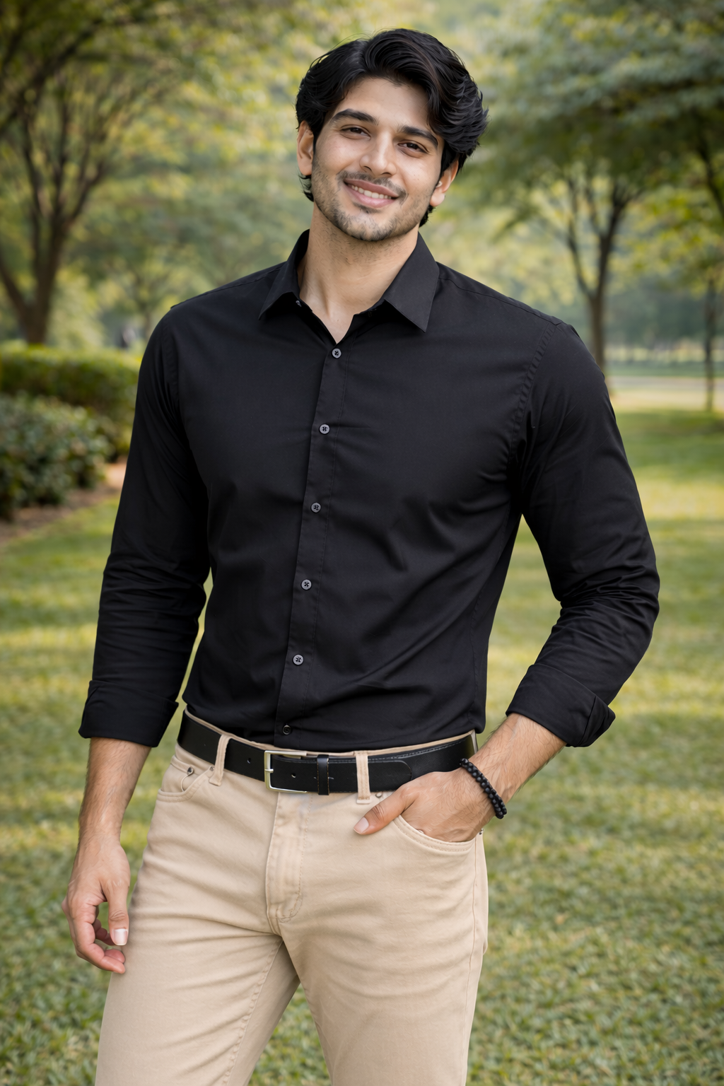 Men Black Full Sleeve Shirt