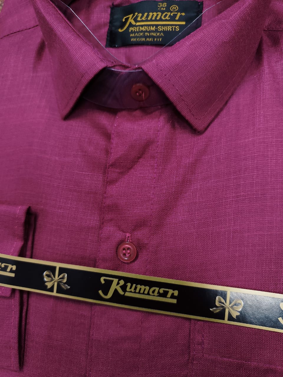 Men Dark Pink Full Sleeve Shirt