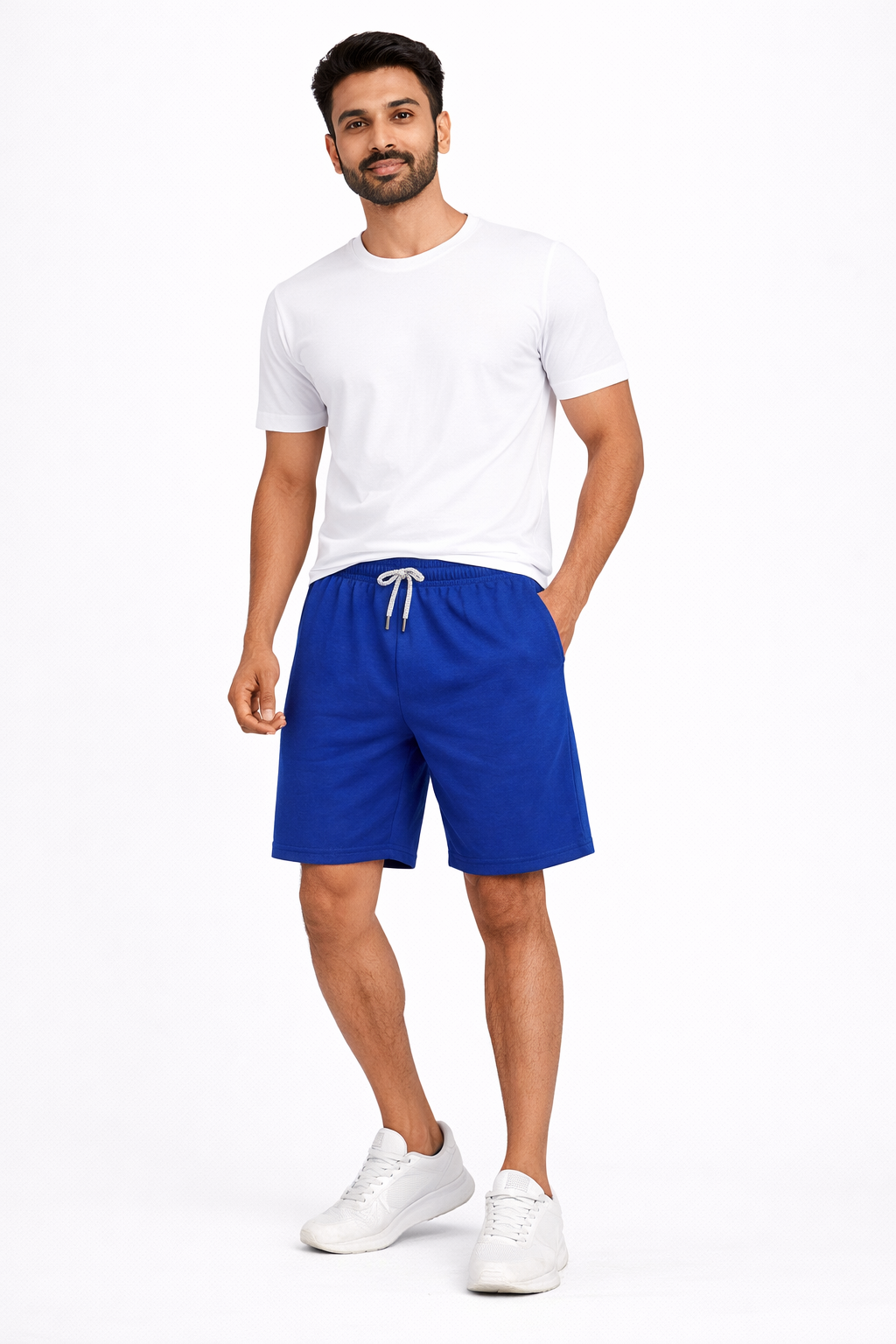 Men’s Navy Blue Sports Shorts with Drawstring | Lightweight Casual & Gym Activewear Shorts