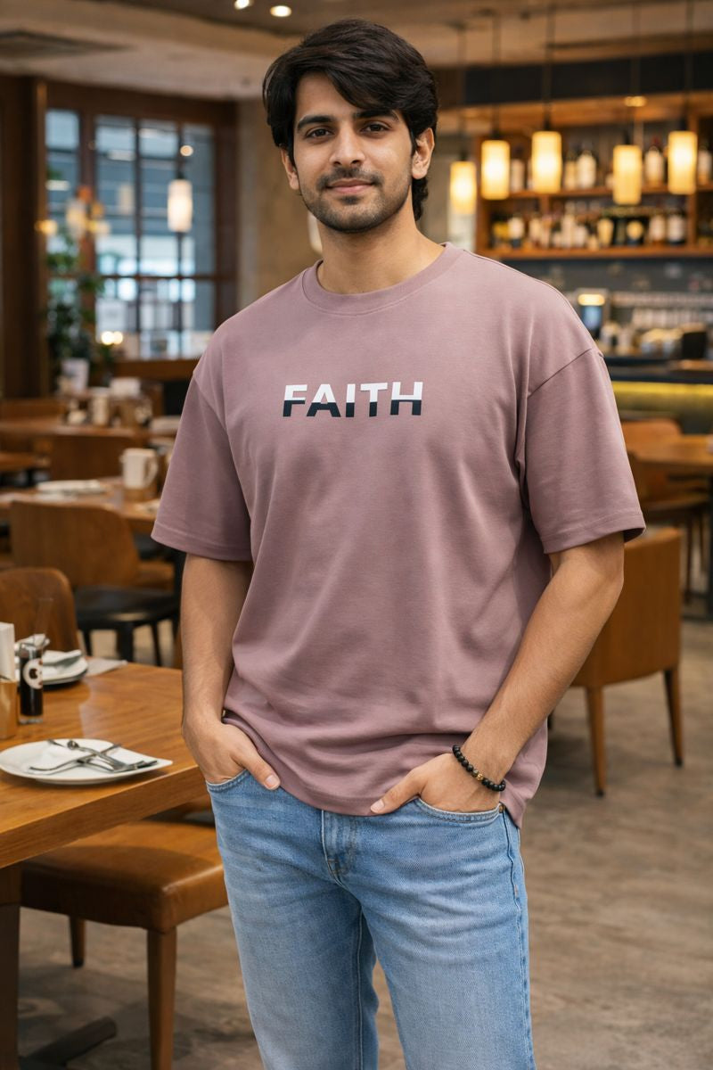 Men’s Lavender Drop Shoulder Oversized T-Shirt