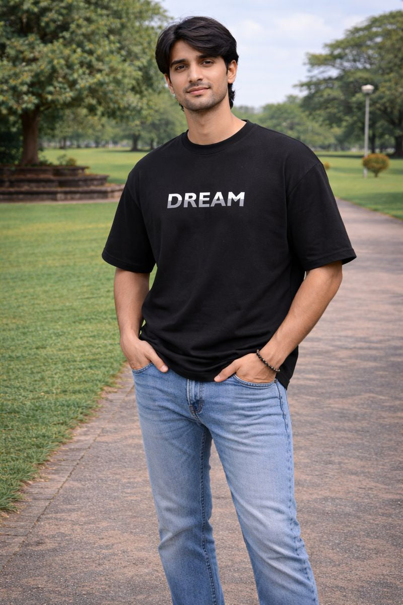 Men’s Black Drop Shoulder Oversized T-Shirt