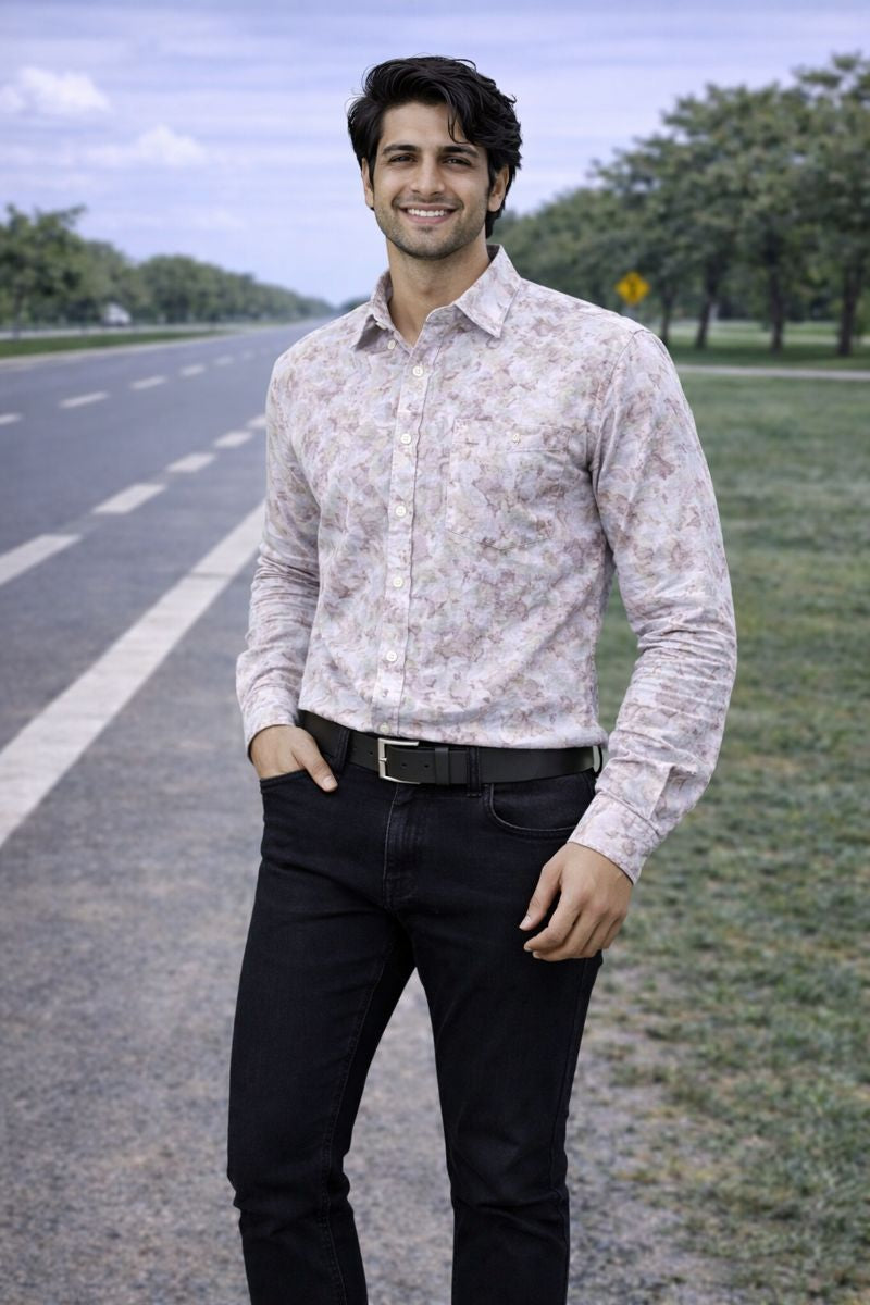 Men’s Light Purple Full Sleeve Shirt with Pocket
