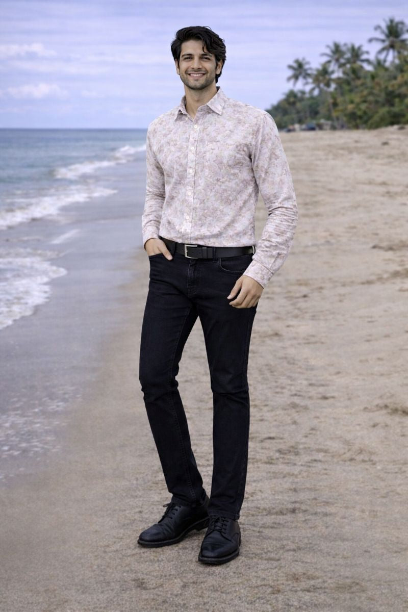 Men’s Light Purple Full Sleeve Shirt with Pocket