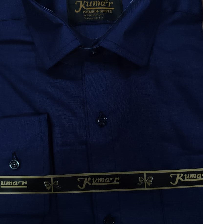 Men Navy Blue Full Sleeve Shirt