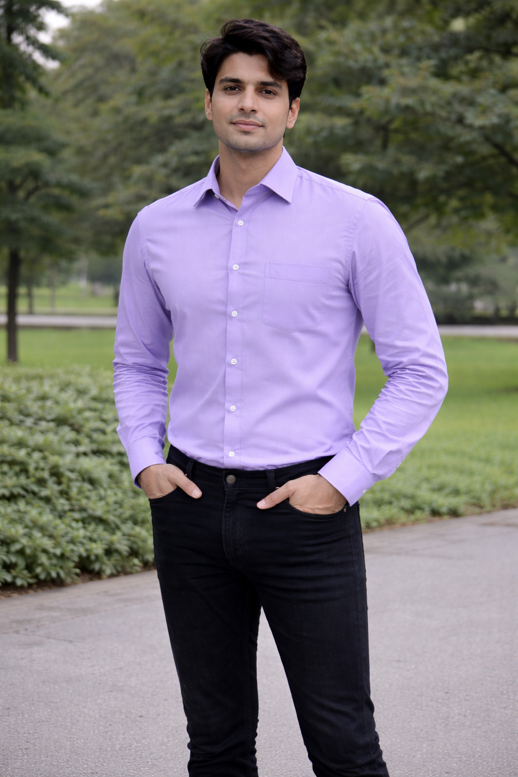 Men Purple Full Sleeve Shirt