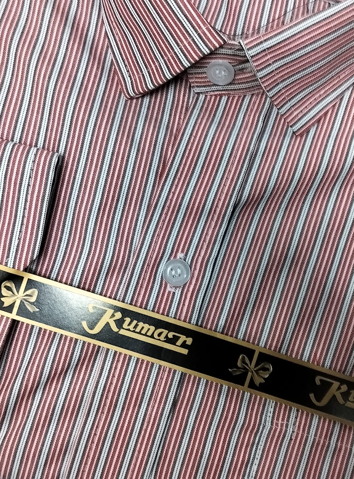 Men’s Red & White Striped Full Sleeve Cotton Shirt