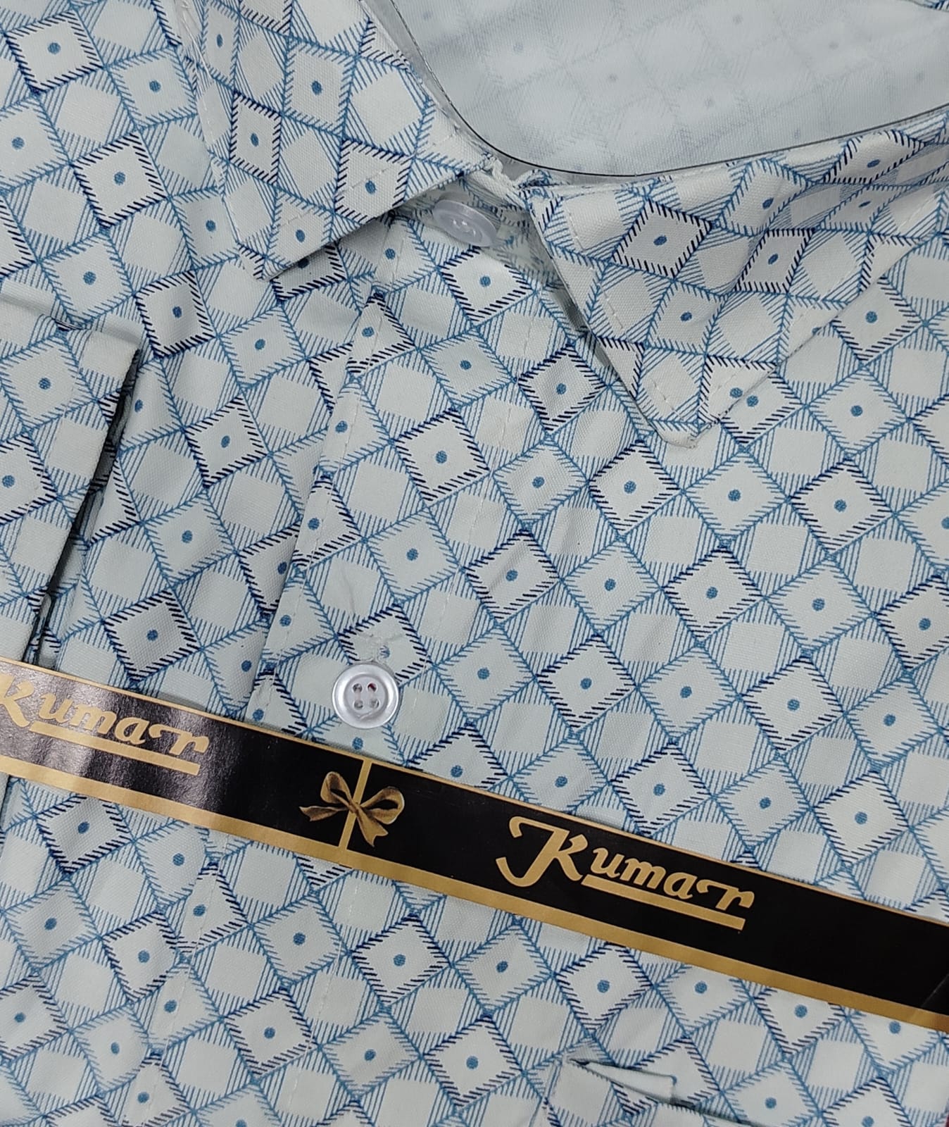 Men Sky Blue Printed Full Sleeve Shirt