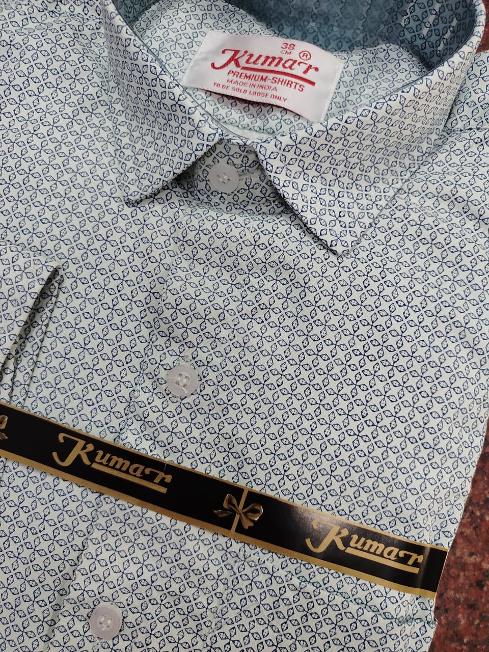 Men’s Navy Blue Full Sleeve Printed Shirt with Pocket