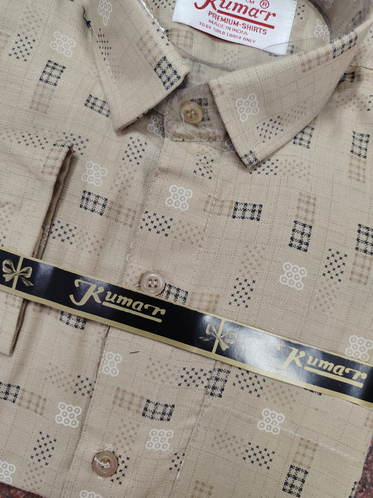 Men’s Brown Full Sleeve Printed Shirt with Pocket