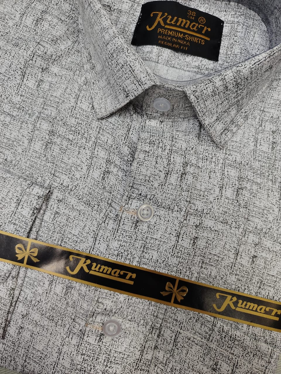 Men’s White & Black Full Sleeve Shirt with Pocket