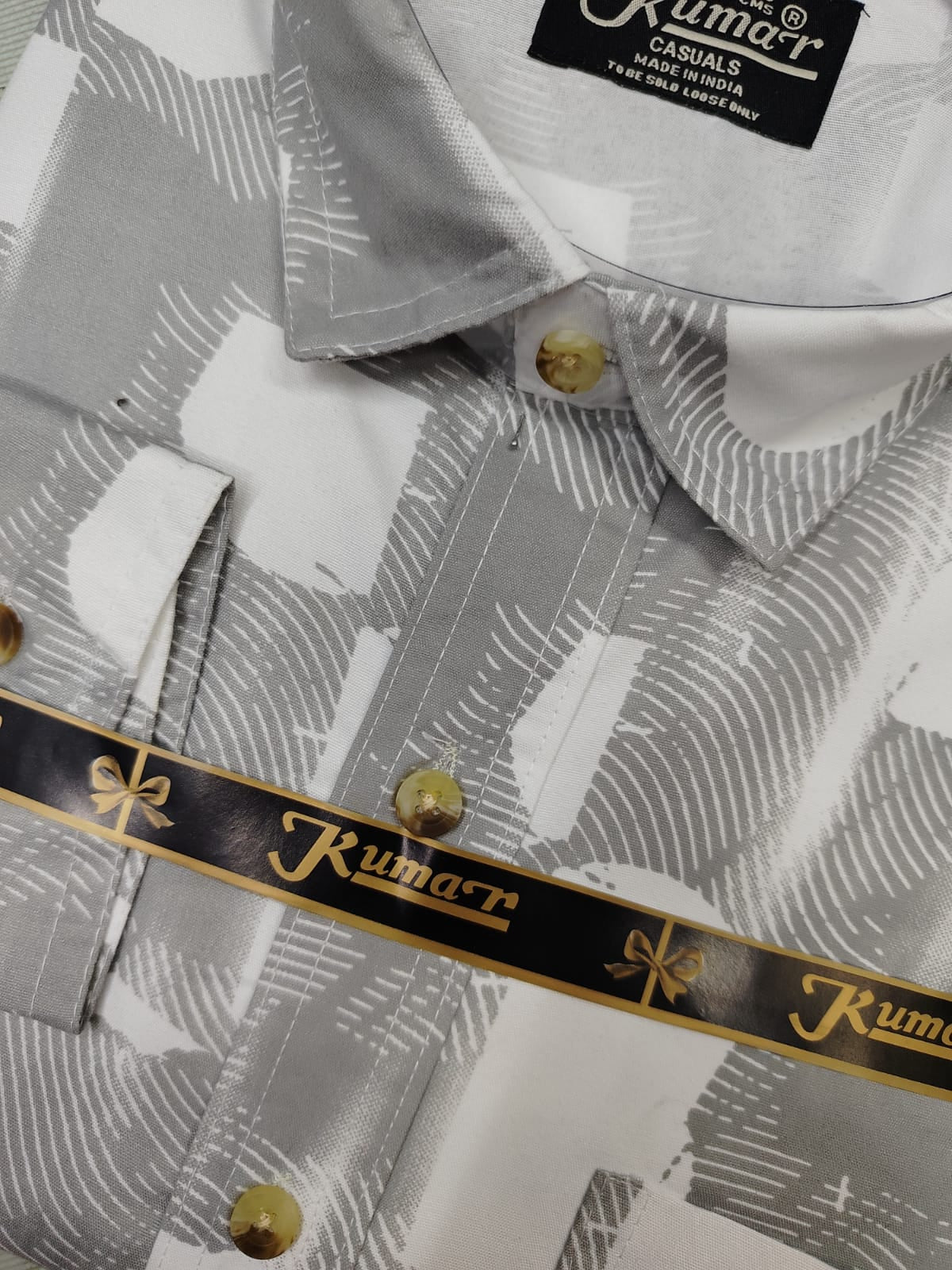 Men’s Ash Full Sleeve Printed Casual Shirt with Chest Pocket