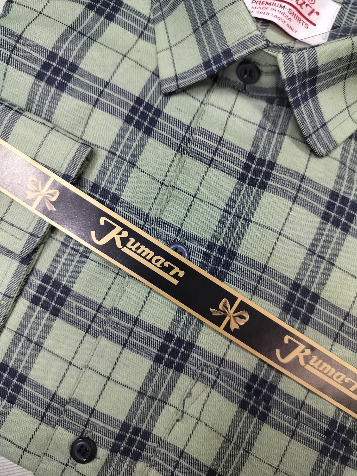 Men’s Green & Black Full Sleeve Checked Shirt with Chest Pocket