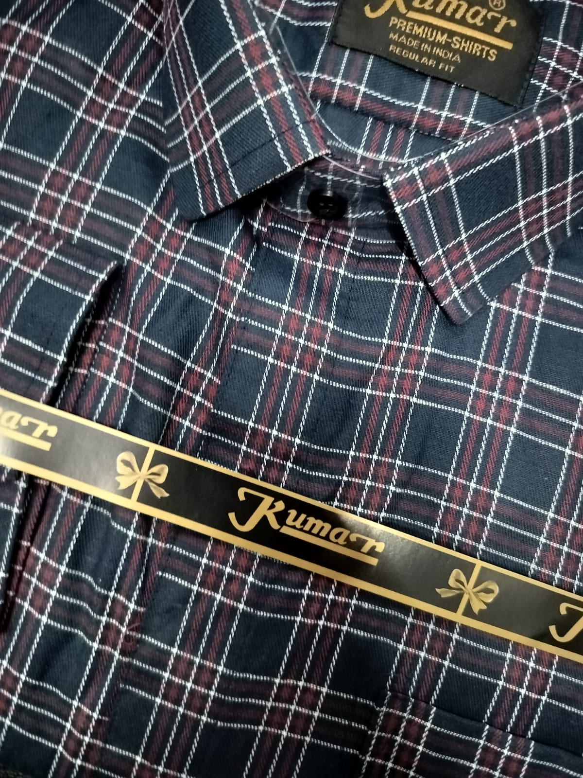 Men’s Navy & Red Checked Full Sleeve Shirt
